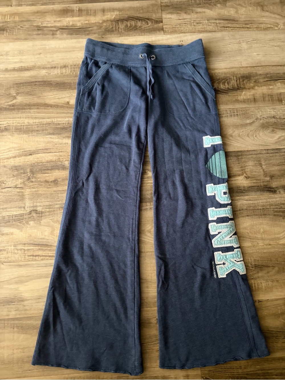 Y2K Victoria's Secret PINK blue flared sweatpants